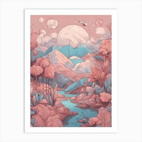 Pink Landscape Art Print