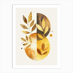 Abstract Gold Leaf 3 Art Print