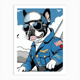 Boston Terrier Pilot-Reimagined 32 Art Print