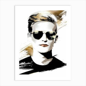 Portrait Of A Young Man With Sunglasses Art Print