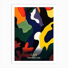 Cave National Park Travel Poster Matisse Style 3 Art Print