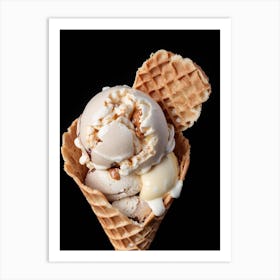 Waffle cone with Ice Cream Art Print