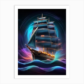 Ship In The Ocean Art Print