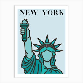 Statue Of Liberty blue Art Print