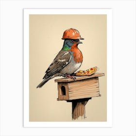 Pizza Bird 1 Art Print