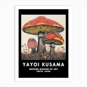 Yayoi Kusama Inspired Giant Red Cap Mushroom Art Print