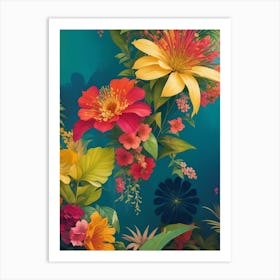 A Bohemian Painting Inspired By Botanical Elements Series - 1 Art Print