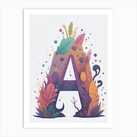 Colorful Letter A Illustration 144 Art Print