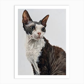 Selkirk Rex Cat Painting 2 Art Print