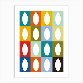 Mid Century modern Leaves Print Art Print