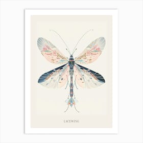 Colourful Insect Illustration Lacewing 16 Poster Art Print