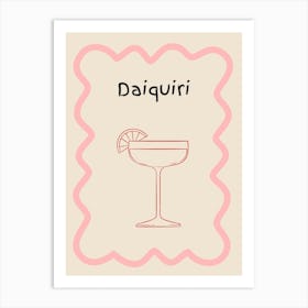 Daiquiri Doodle Poster Pink & Red Art Print