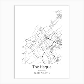 The Hague,Netherlands Minimalist Map Art Print