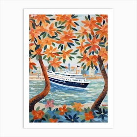 Mediterranean Cruise Ship Vintage 2 Art Print