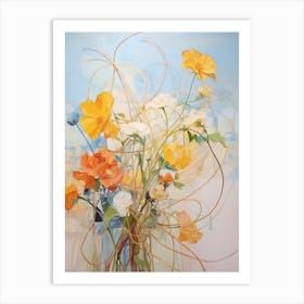 Abstract Flower Painting Calendula Art Print