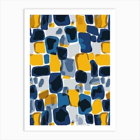 Blue And Yellow Squares Art Print