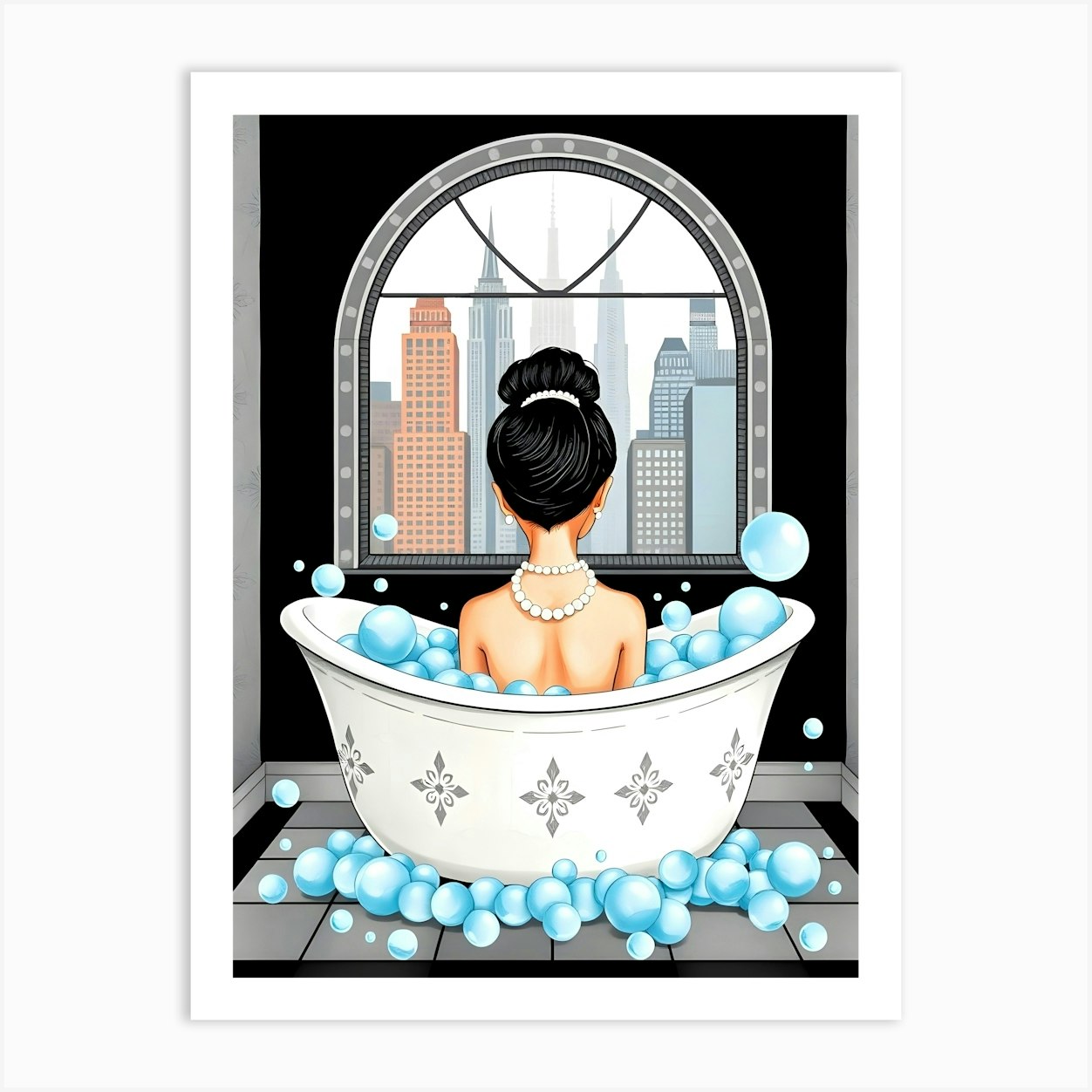 Audrey Hepburn In Bath Art Print by ARTISTIC AVENUE
