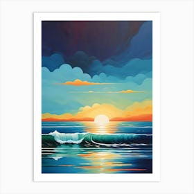 Sunset At The Beach 23 Art Print