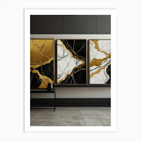 Gold And Black Marble Wall Art 2 Art Print