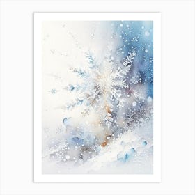 Graupel, Snowflakes, Storybook Watercolours 3 Art Print