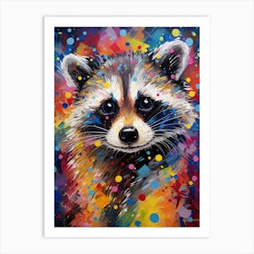 A Baby Raccoon Vibrant Paint Splash 2 Art Print