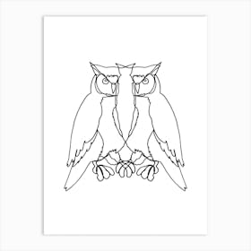 Owl Lines Art Print