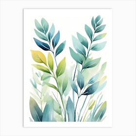 Watercolor Leaves 4 Art Print