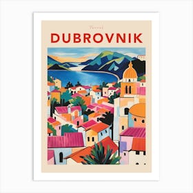 Dubrovnik Croatia 2 Fauvist Travel Poster Art Print