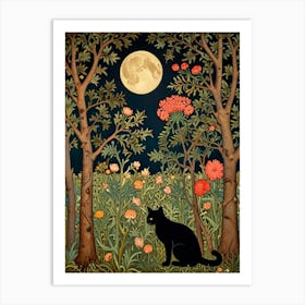 William Morris Cat In The Moonlight 13 Art Print