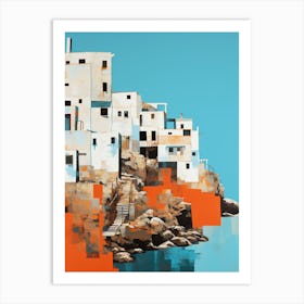 St Ives Bay Cornwall Abstract Orange Hues 3 Art Print