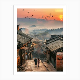 Sunset In Jiangsu Art Print