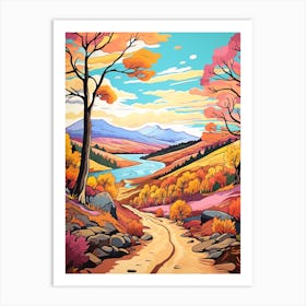 Cairngorms National Park Scotland 2 Hike Illustration Art Print