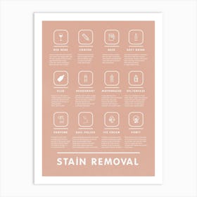 Stain Removal Guide Boho Pink  Art Print