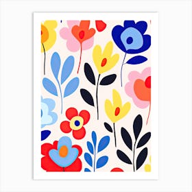 Blooms Of Brilliance; Matisse Inspired Colorful Flower Market Waltz Art Print