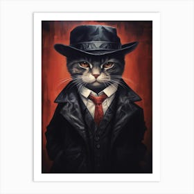 Gangster Cat Manx 2 Art Print