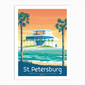 St Petersburg Florida United States Travel Art Print Illustration Art Print