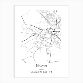 Navan,Ireland Minimalist Map Art Print