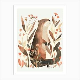 Charming Nursery Kids Animals Otter 1 Art Print