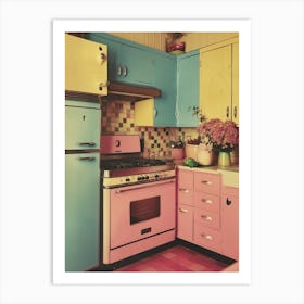 Retro Pastel Kitchen Polaroid Inspired 2 Art Print