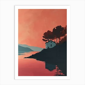 House On The Lake, Minimalism Art Print