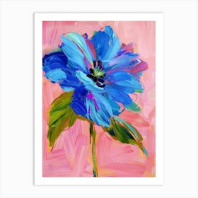 Blue Peony 1 Art Print