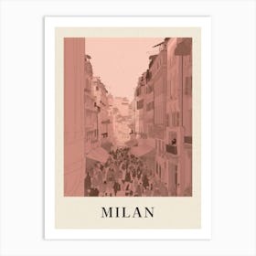 Milan 2 Vintage Pink Italy Poster Art Print