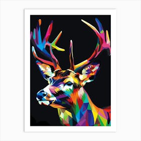 Colorful Deer 1 Art Print