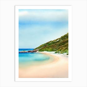 Saint Jean Beach 2, St Barts Watercolour Art Print