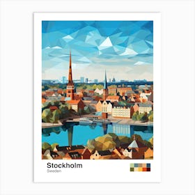 Stockholm, Sweden, Geometric Illustration 4 Poster Art Print