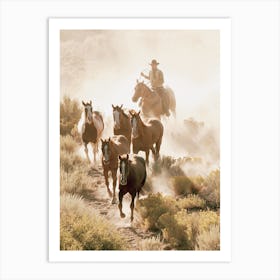 Horse Roundup Art Print