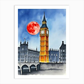 Big Ben And The Moon 1 Art Print