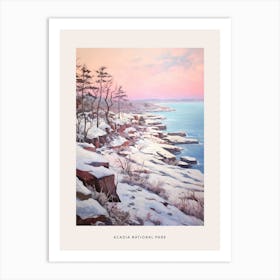 Dreamy Winter National Park Poster  Acadia National Park United States 4 Art Print