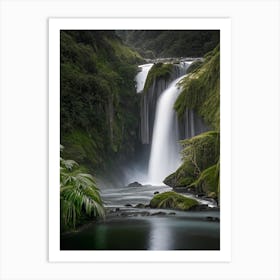 Sutherland Falls, New Zealand Realistic Photograph (2) Art Print