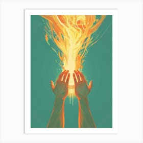 Hands Of Fire Art Print